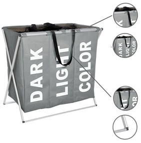 Pojemnik na pranie TRIO GREY - aż 130 litrów, WENKO