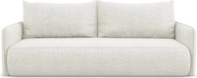 Kanapa 3-osobowa z funkcją spania - z tkaniny szenilowej - biały - NANEA