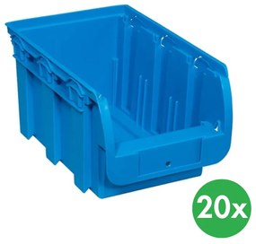 Plastikowy pojemniki COMPACT, 154 x 235 x 125 mm, 20 szt., niebieski