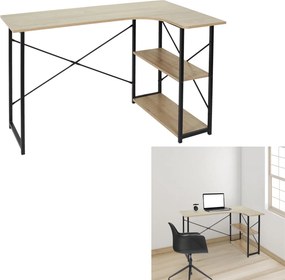 Loftowe biurko narożne z półkami Stand