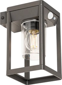 Lampa ścienna zewnętrzna ciemnoszara z LED i regulowanym światłem na panel słoneczny - Sonne