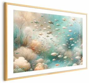 Plakat Oceaniczne piękno 42x29,7 cm z ramą złotą z marginesem ARTGEIST B