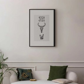 Plakat Zwierzęca czaszka 40x60 cm z ramą czarną z marginesem ARTGEIST B