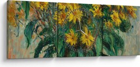 Obraz - Claude Monet, Jerusalem Artichoke Flowers, reprodukcje (z zegarem) (90x30 cm)