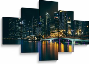 Obraz Singapuru nocą (125x70 cm)