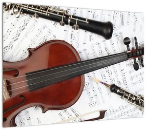 Obraz na szkle - Instrumenty muzyczne (70x50 cm)