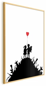 Plakat Pole bitwy 21x30 cm z ramą złotą bez marginesu ARTGEIST B