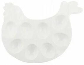 Florina Porcelanowy talerz na jajka Kurka, 26,5 x 20,5 x 2 cm
