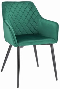 Zielone nowoczesne krzesło z podłokietnikami B7-R84