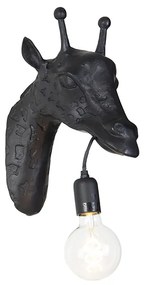 Vintage Lampa ścienna czarna - Zwierzę Żyrafa Rustykalny / Vintage Oswietlenie wewnetrzne