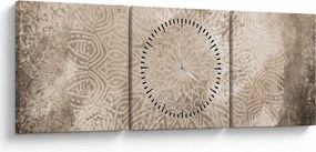 Obraz - Mandala (z zegarem) (90x30 cm)