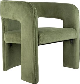 Zielony sztruksowy fotel Vigor – Leitmotiv