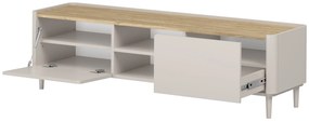 Szafka RTV Elivo 170 cm na nóżkach - kaszmir / dąb olejowany