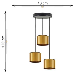 Złota okrągła lampa wisząca potrójna - EX453-Pueblar