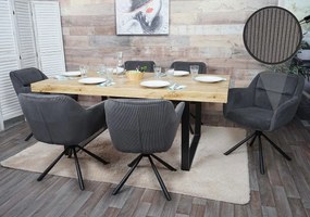 Krzesło do jadalni MCW-K33 (zestaw 6 sztuk),  sztruks szary