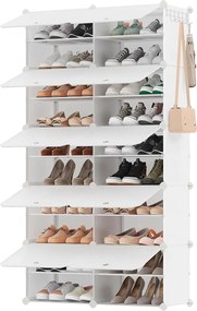Organizer na buty KIMBERLY, 10 boksów, biały/przezroczysty SongmicsHome
