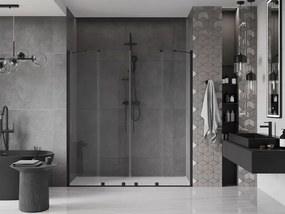 Mexen Velar Duo drzwi prysznicowe rozsuwane 180 cm, transparent, czarne - 871-180-000-02-70