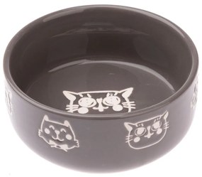 Szara miska ceramiczna dla kota Dakls, 300 ml