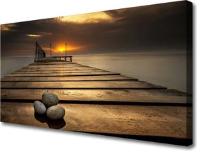 Obraz canvas Sielska Łąka w Zachodzącym Słońcu