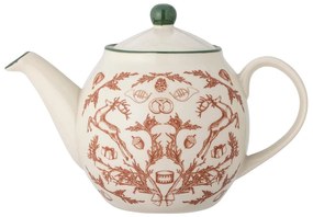 Kremowy kamionkowy dzbanek do herbaty ze świątecznym motywem 900 ml Beth – Bloomingville