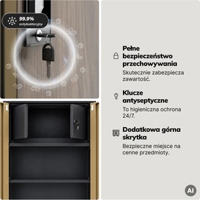 Szafa metalowa ze schowkiem antracytowa/orzech, 900x1850x450 mm: TOMASZ Eco Design
