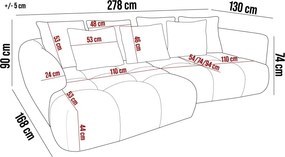 Narożnik BESSO wolnostojący tkaninie ARTICO 07