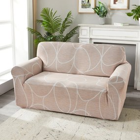 4Home Pokrowiec elastyczny na 2-os. kanapę Abstract beżowy, 145-185 cm + poszewka na poduszkę gratis, 145-185 cm