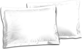 Zestaw 2 Poszewek na Poduszki 100% Bawełna Biały 50x70 cm - Certyfikat OEKO-TEX