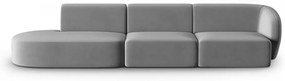 Szara aksamitna sofa prawostronna 311 cm Paolo – Milo Casa