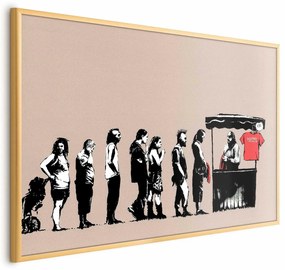 Plakat Zniszczyć kapitalizm 42x29,7 cm z ramą złotą bez marginesu ARTGEIST B