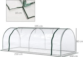 Outsunny Szklarnia Ogrodowa Foliowa z Drzwiami Stal PCV Uprawa Roślin Zielona | Aosom PL