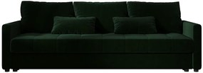 Ciemnozielona welurowa sofa rozkładana z pojemnikiem D2-L20