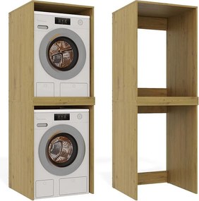 Szafka POLA TWIN |Dąb  Artisan |64x64x180 cm | Słupek na Pralkę i Suszarkę