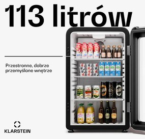 Klarstein Audrey Evo 72cm 115L Lodówka na Napoje Srebrny