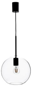 Czarna lampa wisząca ze szklanym kloszem 25x25 cm Patera – Markslöjd
