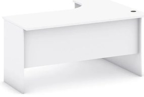 Biurko ergonomiczne MIRELLI, lewe, biały