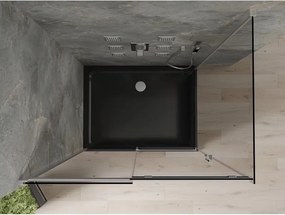 Mexen Omega kabina prysznicowa rozsuwana 100 x 80 cm, grafit, chrom + brodzik Flat, czarny - 825-100-080-01-40-4070