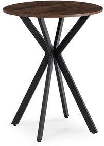 Okrągły stół rustykalny dąb + czarny 60cm D6-N61