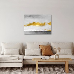 Obraz - Złote i szare pociągnięcia (70x50 cm)