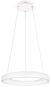 Biała lampa wisząca LED ze ściemniaczem i metalowym kloszem ø 62 cm Cardona – Trio
