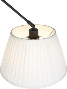 Lampa wisząca czarna z plisowanym kloszem 35cm kremowy - Blitz