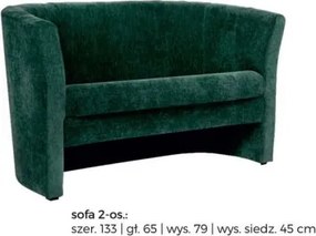 Kubełkowa sofa pokojowa z niskim oparciem Pok II