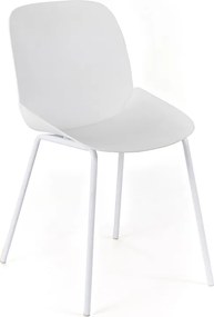Zestaw 4 nowoczesnych krzeseł z białego polipropylenu "Azzurra" z malowaną metalową ramą do salonu