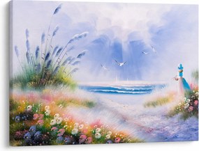 Obraz - Romantyczna plaża, obraz olejny (70x50 cm)