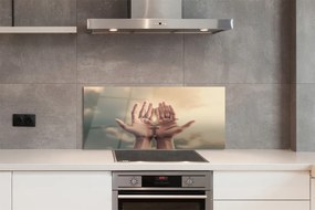 Szklany Panel Ręce Wzniesione ku Niebu