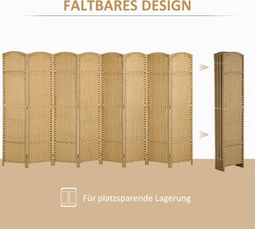 HOMCOM 8-częściowy parawan, składana osłona prywatności, ścianka działowa do salonu, sypialni, biura domowego, naturalne