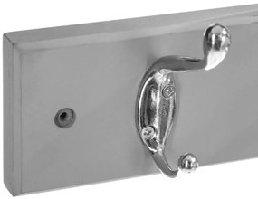 Drewniany wieszak z 4 metalowymi haczykami