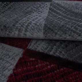 Dywan nowoczesny Plus kwadraty szaro-czerwony 240 cm x 340 cm