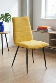 Musztardowe tapicerowane krzesło W8-P06