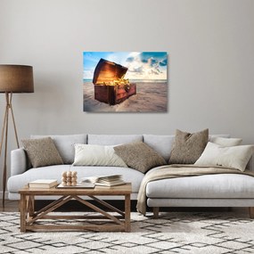 Obraz na szkle - Skarb na plaży (70x50 cm)